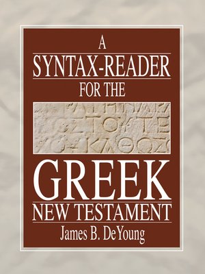 cover image of A Syntax-Reader for the Greek New Testament